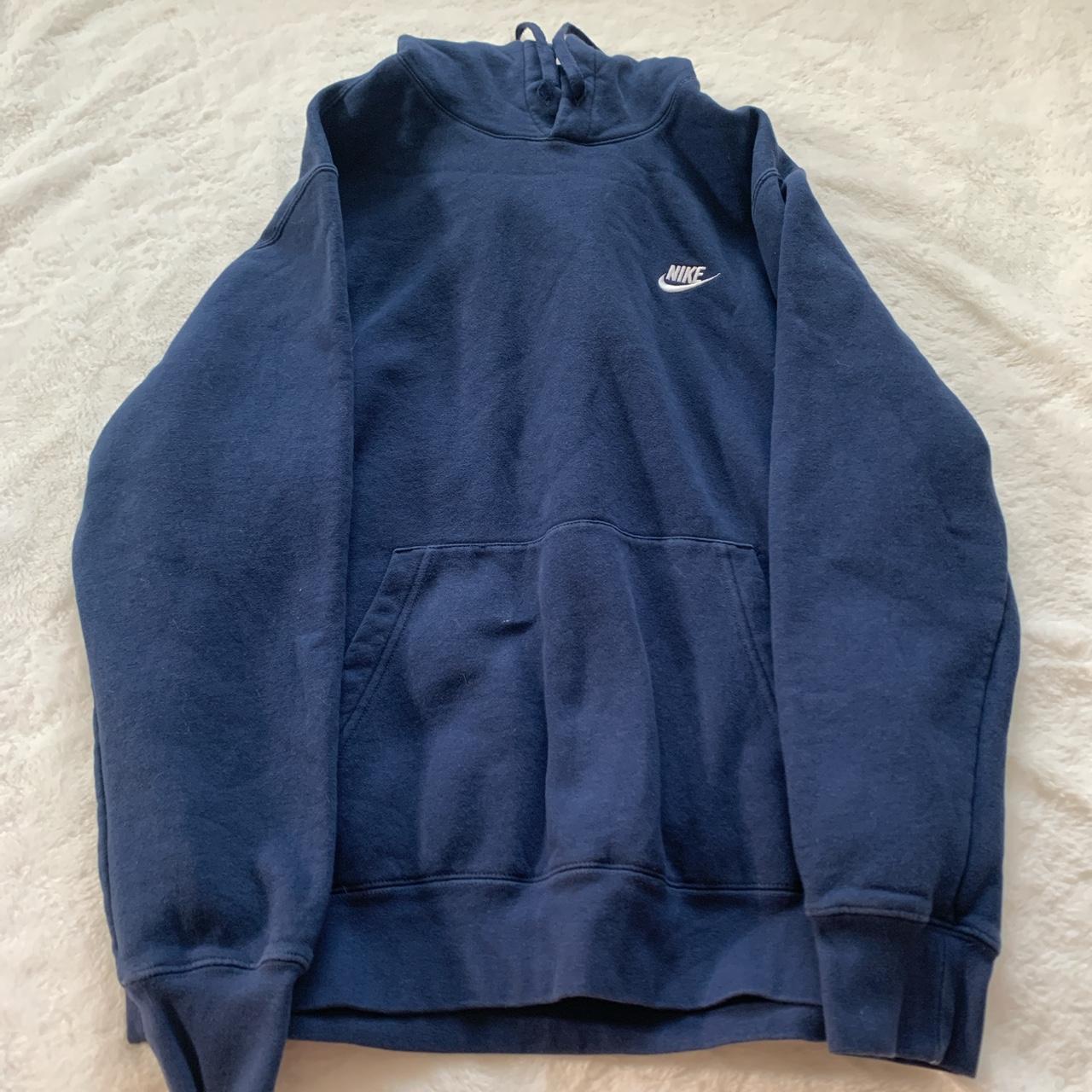 dark/navy blue nike hoodie! super comfortable and... - Depop