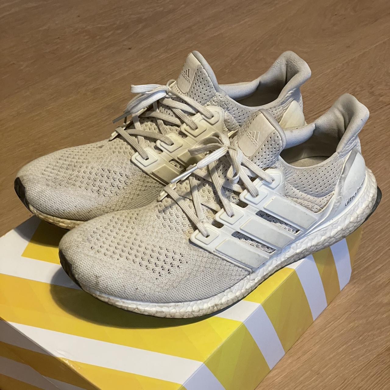 Kanye triple white ultra boost best sale