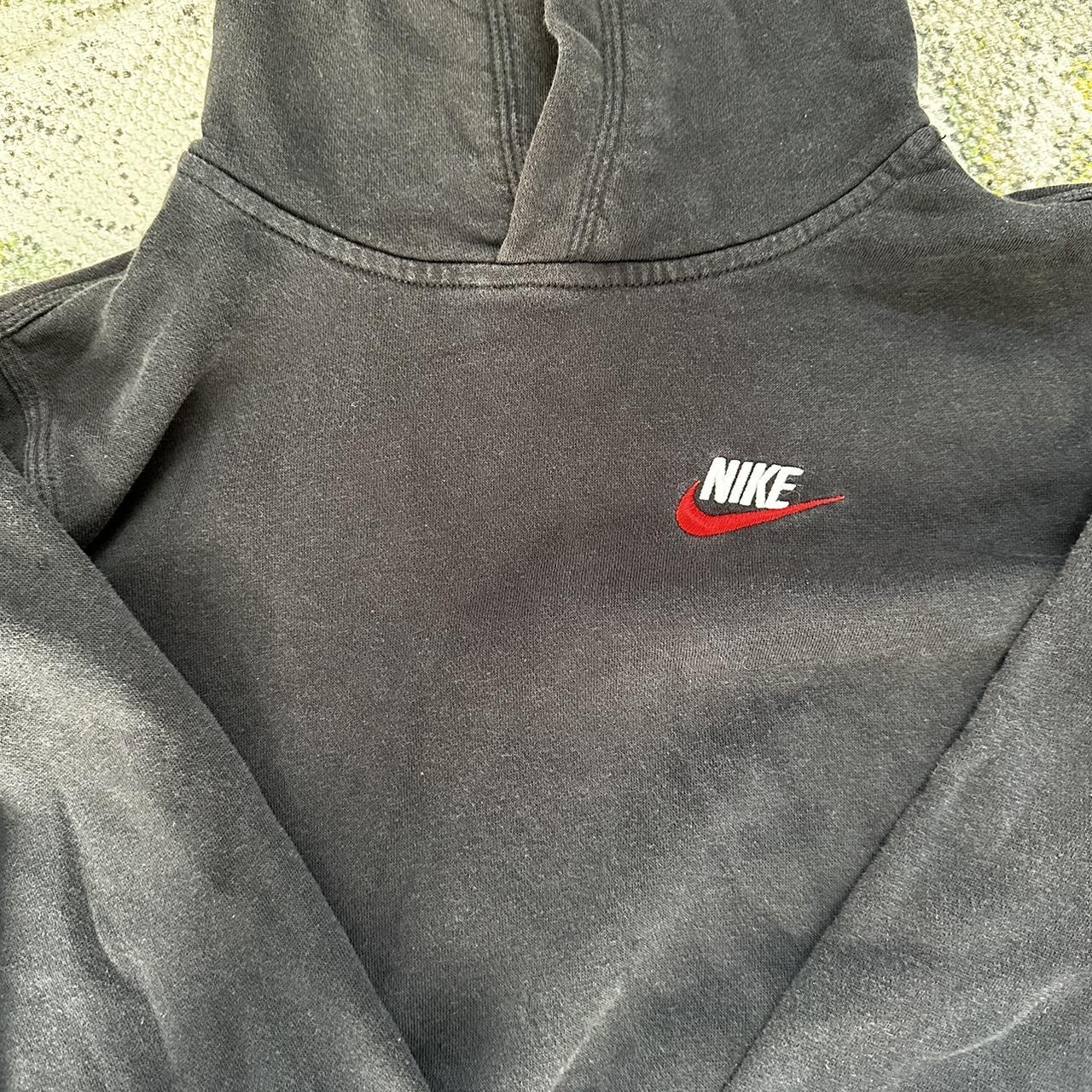 Black Nike hoodie with red tick So comfy great for... - Depop