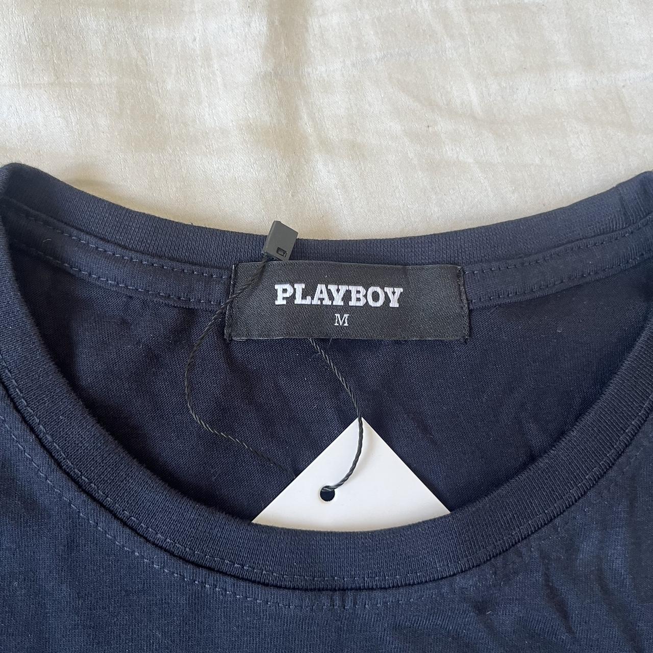navy and green playboy bunny in box... - Depop