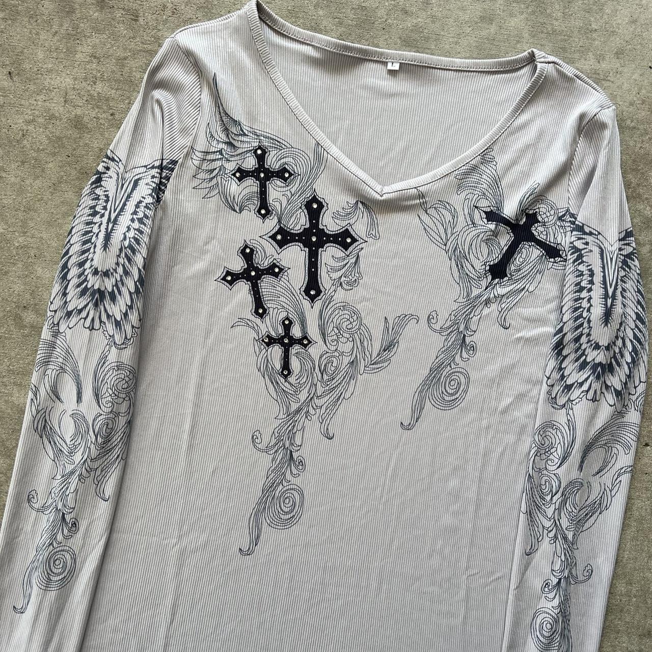 Affliction Women's Grey T-shirt (4)