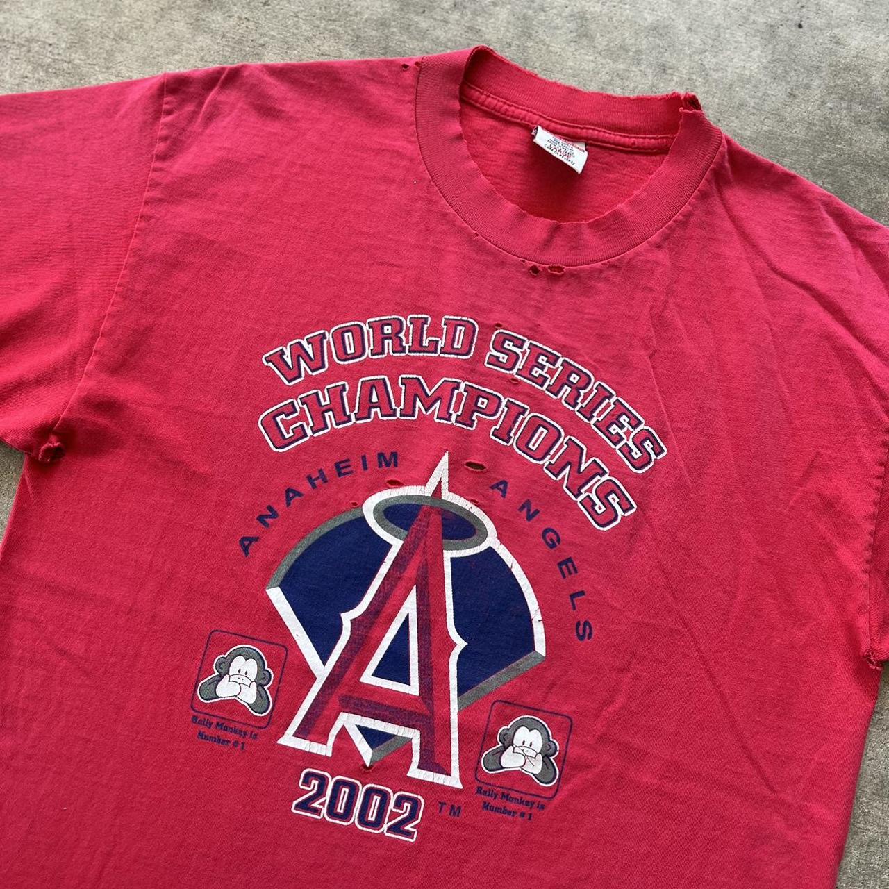 Vintage MLB Angels Rally Monkey Vintage 2002 Tee - Depop