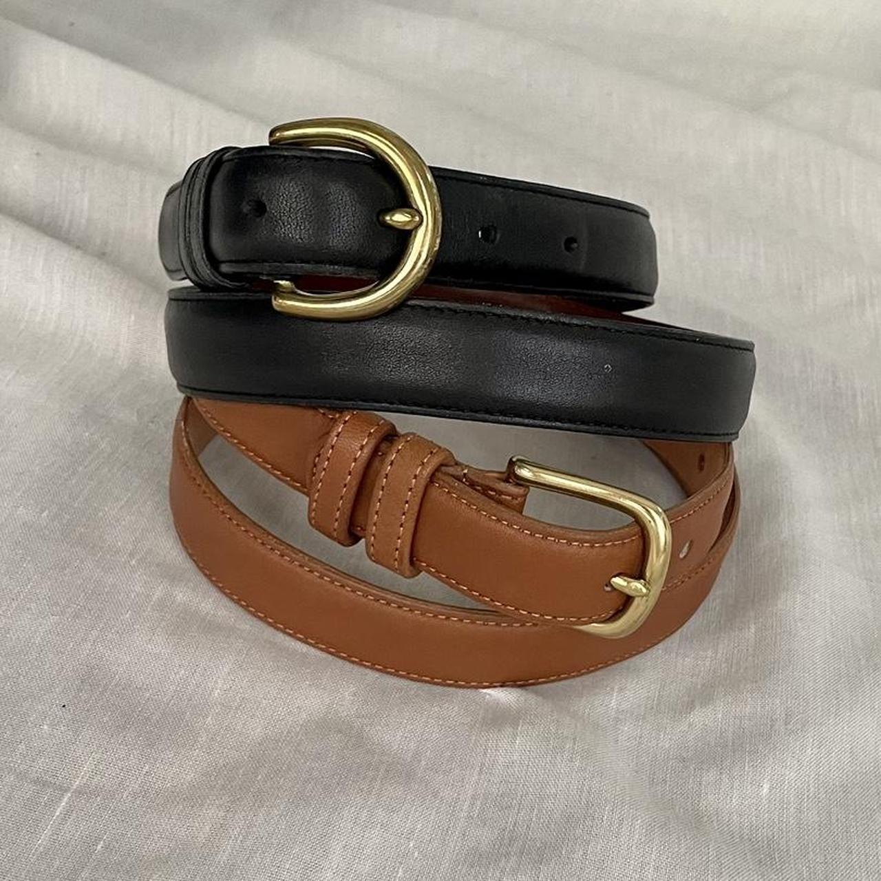 Lot of 2 Coach leather belts. One black and one... Depop