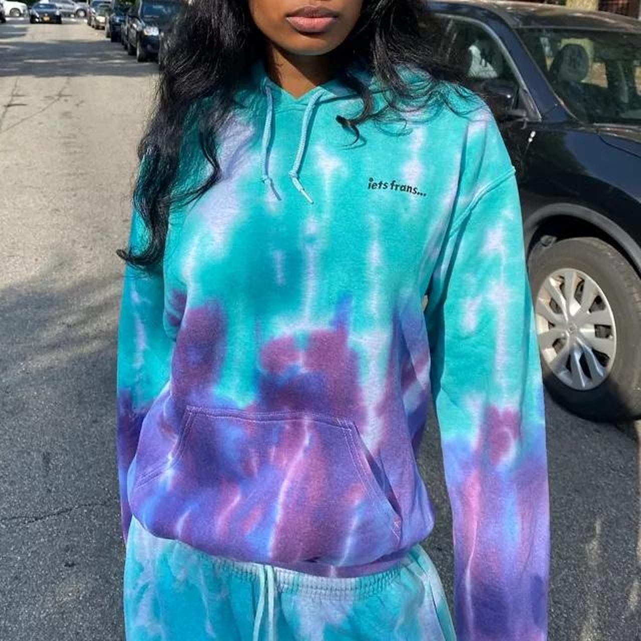 Iets frans blue discount tie dye hoodie