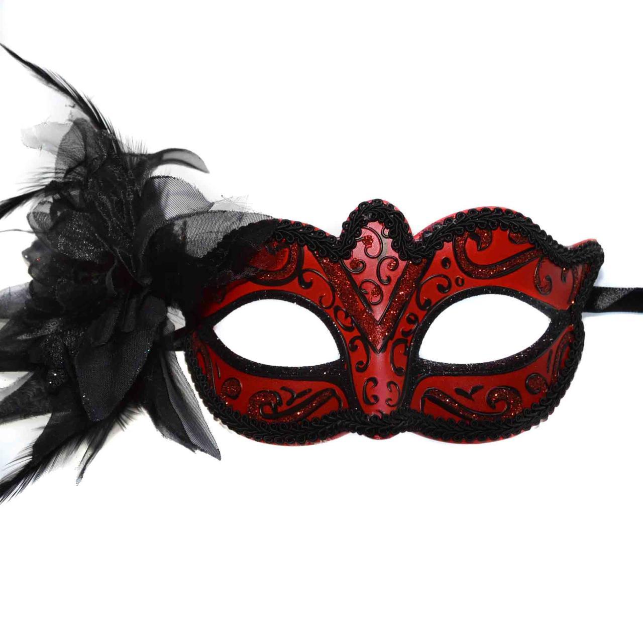 Red Black Women's Masquerade Burlesque Party... - Depop