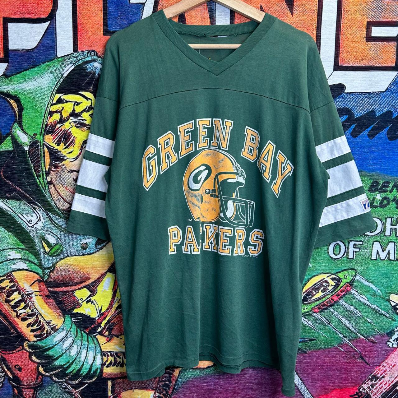 Vintage 80's Green Bay Packers Jersey style shirt - Depop