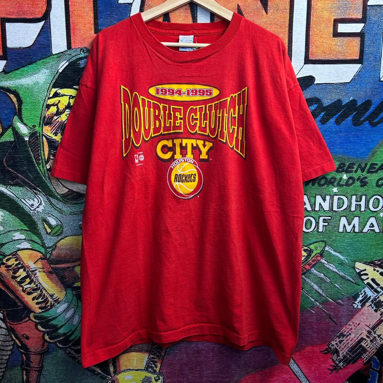Houston Rockets Vintage NBA 90's 94' 95' Double Clutch City Mens T-Shirt XL  Red