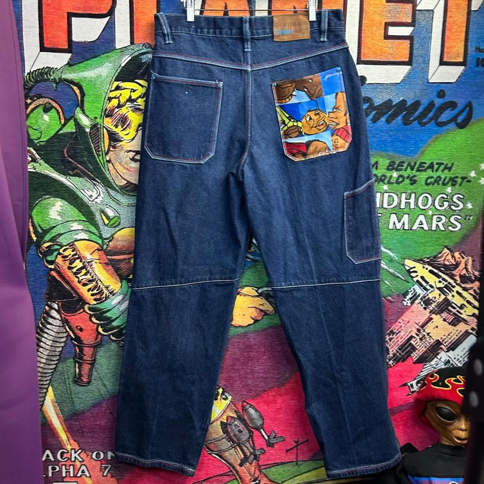 Y2K Platinum Fubu Fat Albert Jeans Size 34” These... - Depop