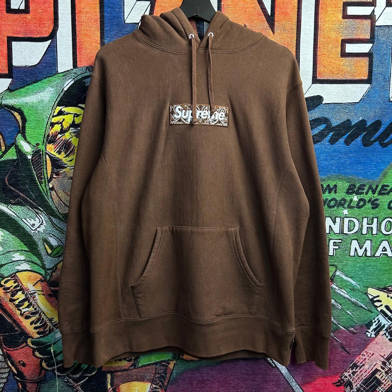 Supreme box logo hoodie brown sale