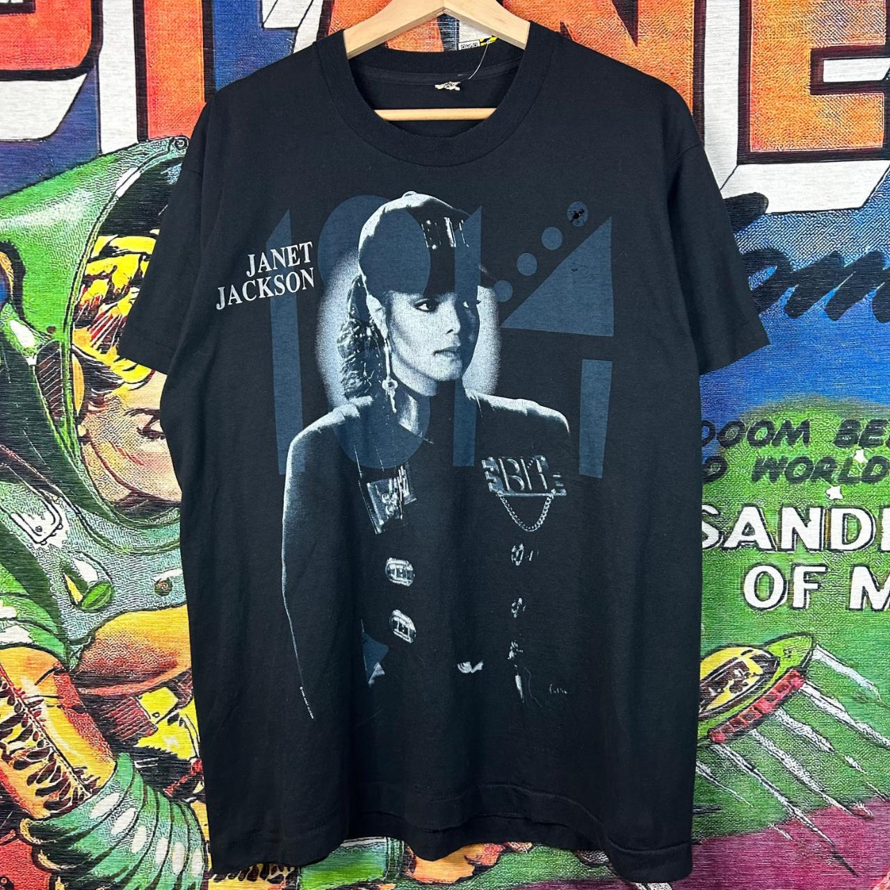 Vintage 90s 1990 Janet Jackson Tour Tee Size... - Depop