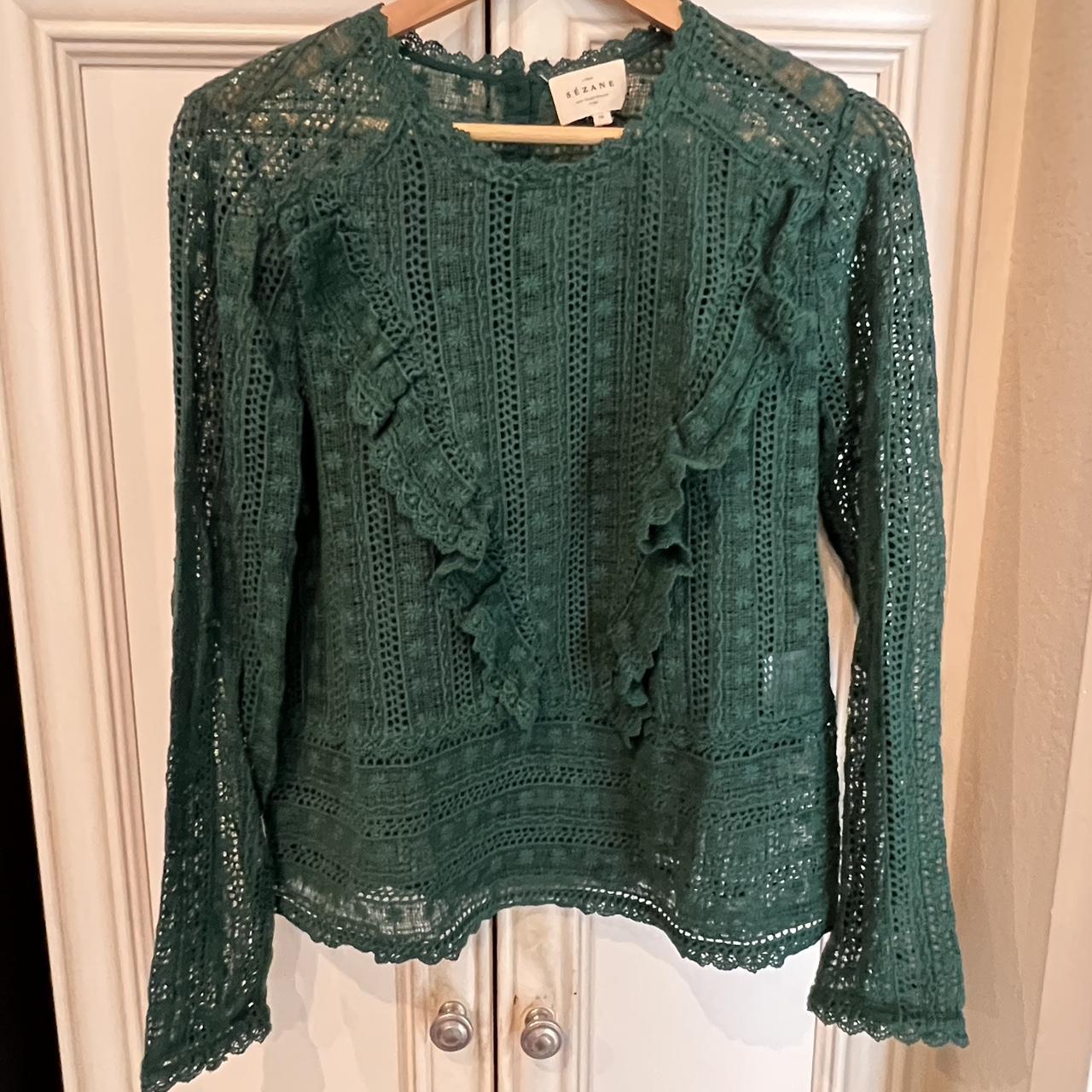 EUC Sezane Emerald Madeleine Blouse 38 Absolutely... - Depop