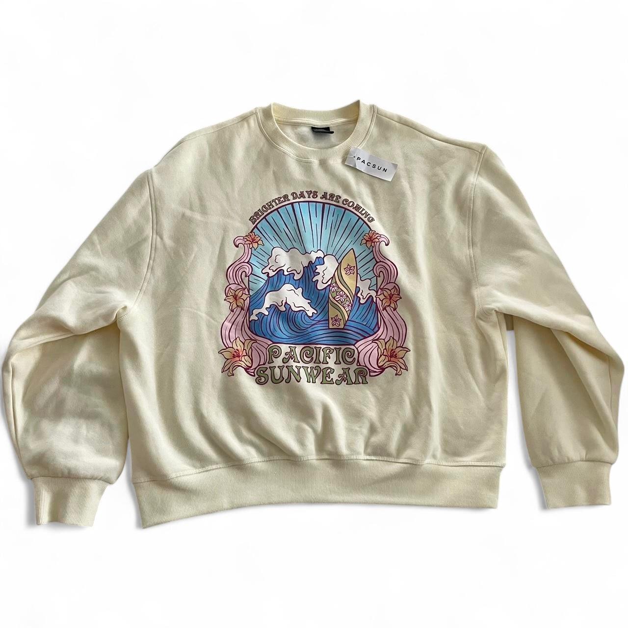 PacSun Women's Sweatshirt Multi/Cream XS – PacSun Brighter