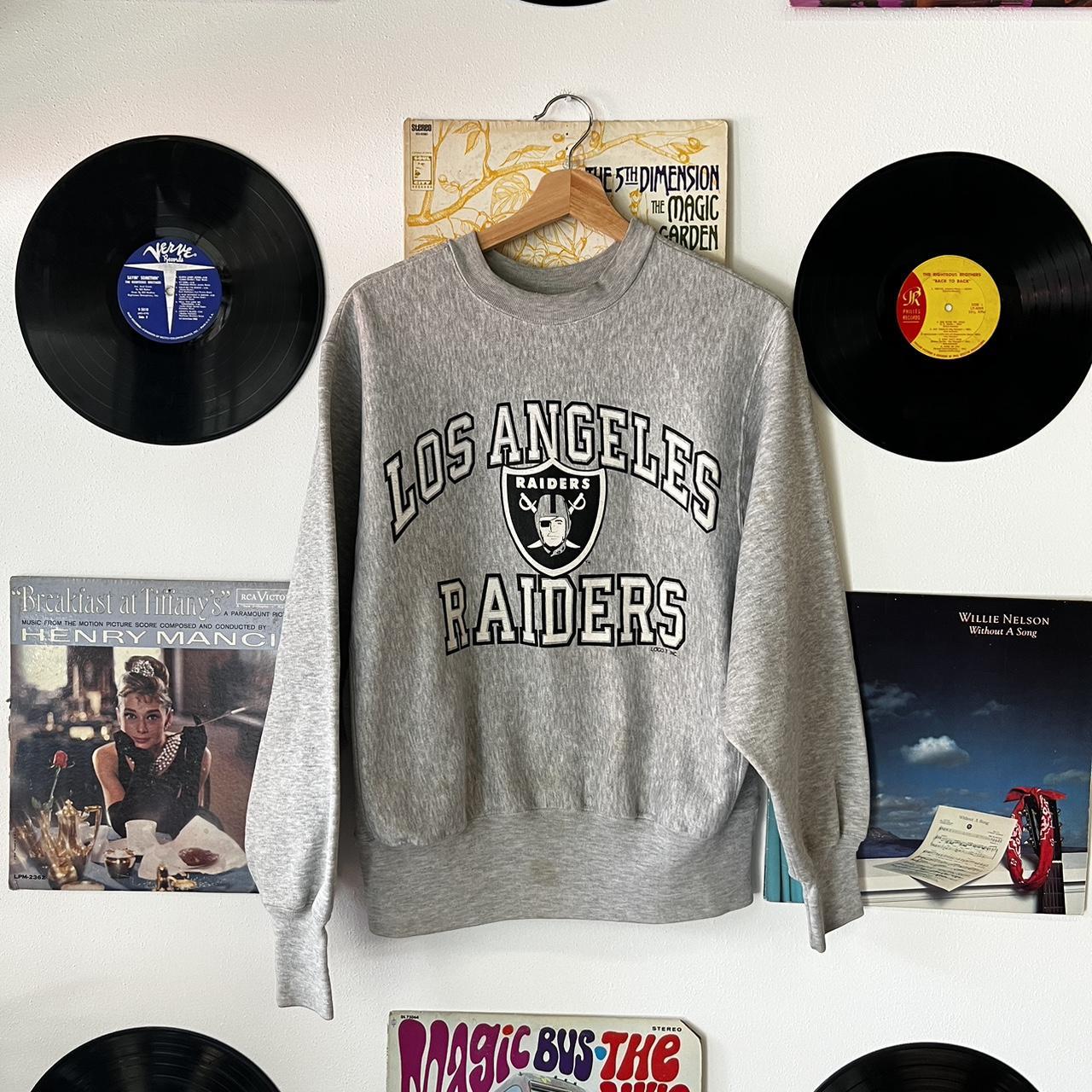 Vintage Los Angeles Raiders puff print sweatshirt sz - Depop