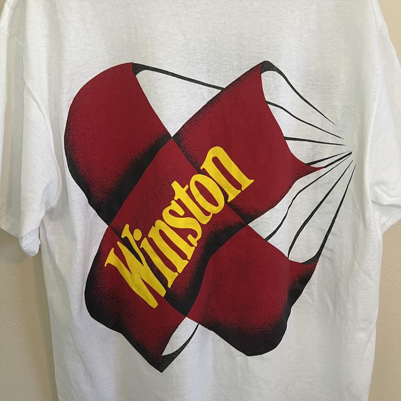 Vintage Winston Cigarettes Drag Racing Pocket Tee. - Depop