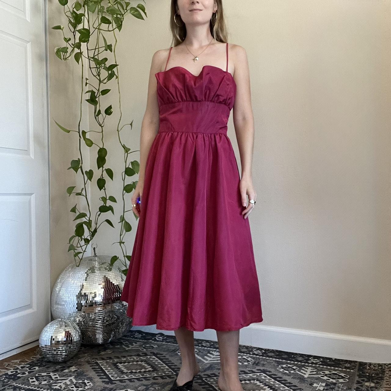 Vintage Gunne Sax colorful hotsell tulle red maxi sleeveless formal dress