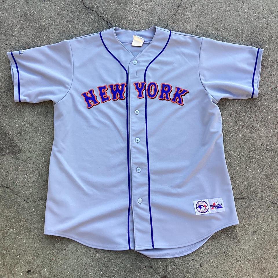 Majestic MLB New York Mets Youth Jersey Size XL Blue - Depop