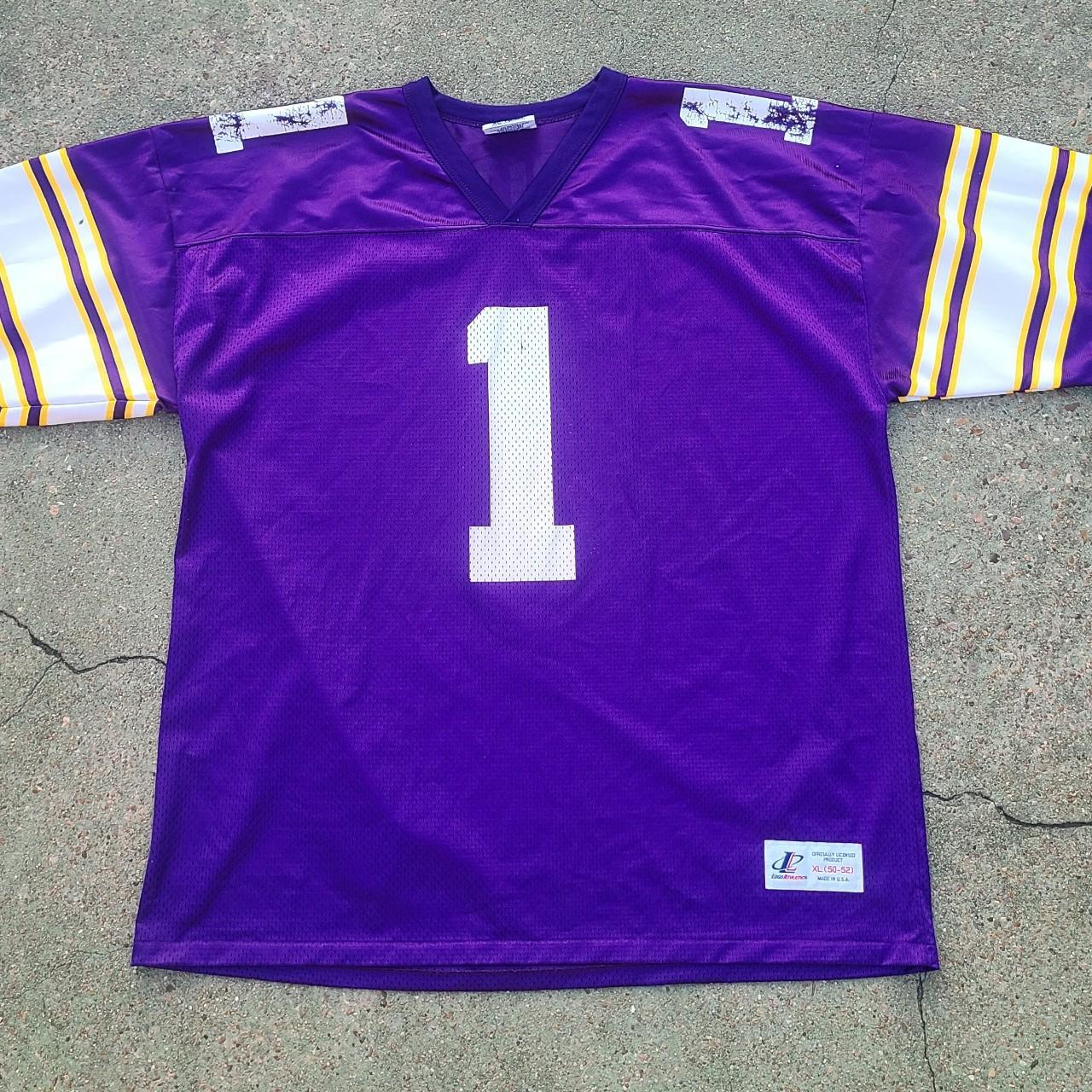 Vintage Warren Moon Jersey Minnesota Vikings Size XL 50/52 Purple Logo  Athletic