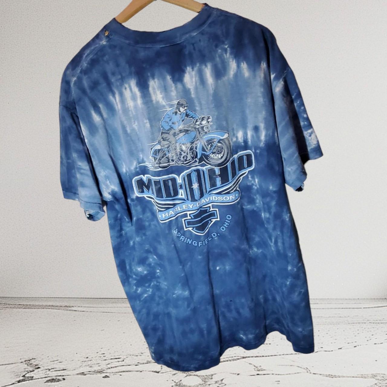 【SATIIIZ】Per Harley American Dyeing T-Shirt Thrashed Harley davidson tie dye t shirt. Very soft. | Depop