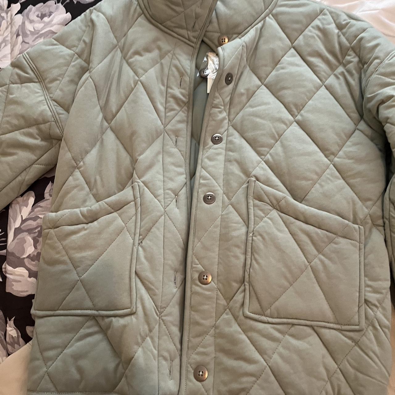 Quilted light green jacket it is so pretty and I... - Depop