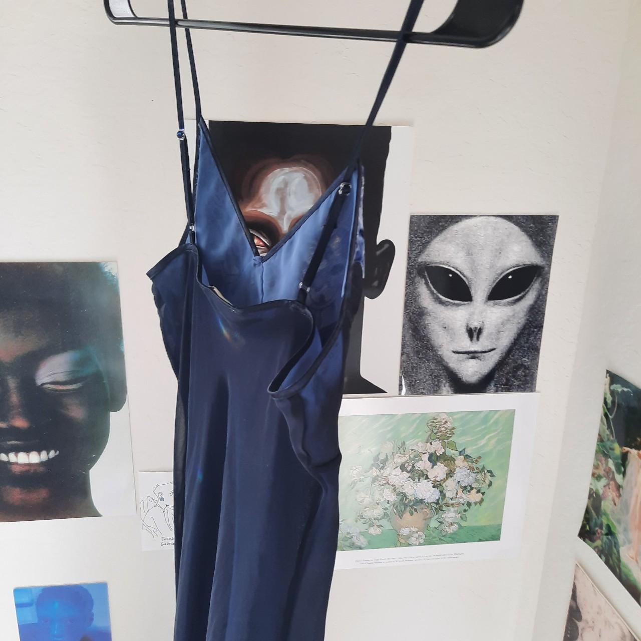 Jones New York Women's Blue and Navy Dress Depop