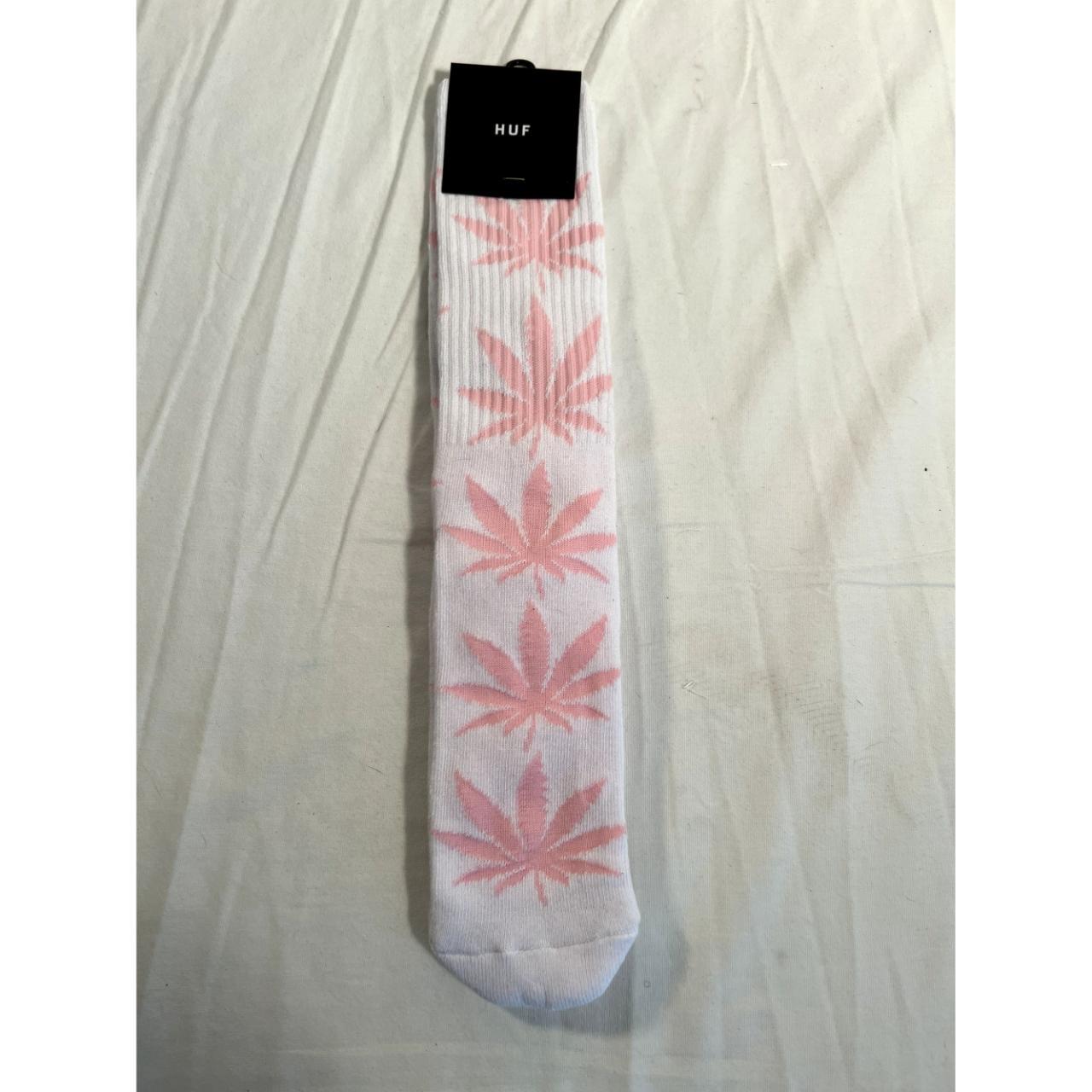 HUF Weed Crew Socks Color White/Pink Size One... Depop