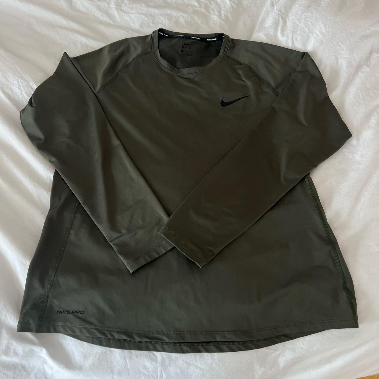 nike pro dri fit mens long sleve. color is a dark... - Depop