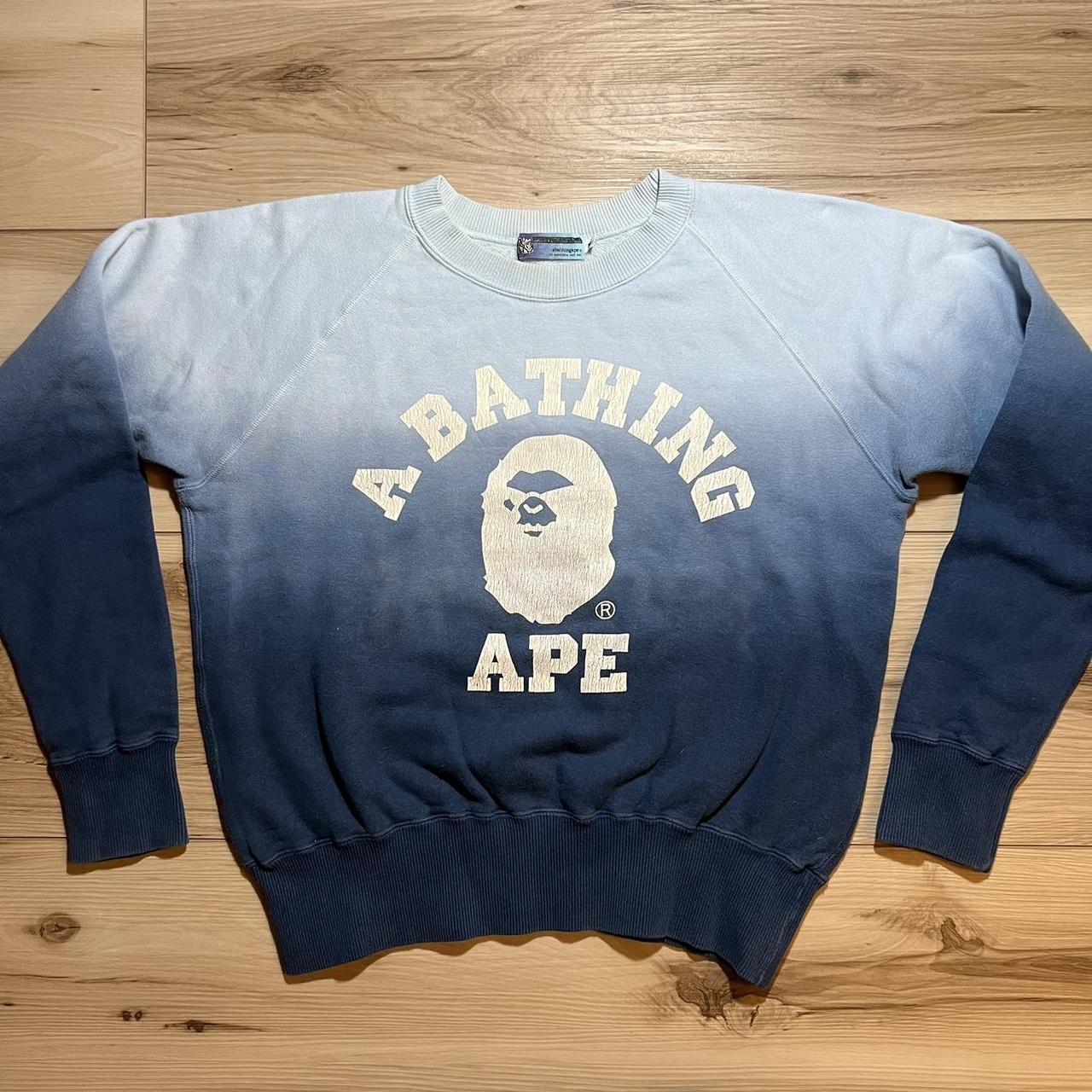 Bape A Bathing Ape Vintage College Logo Pullover... - Depop