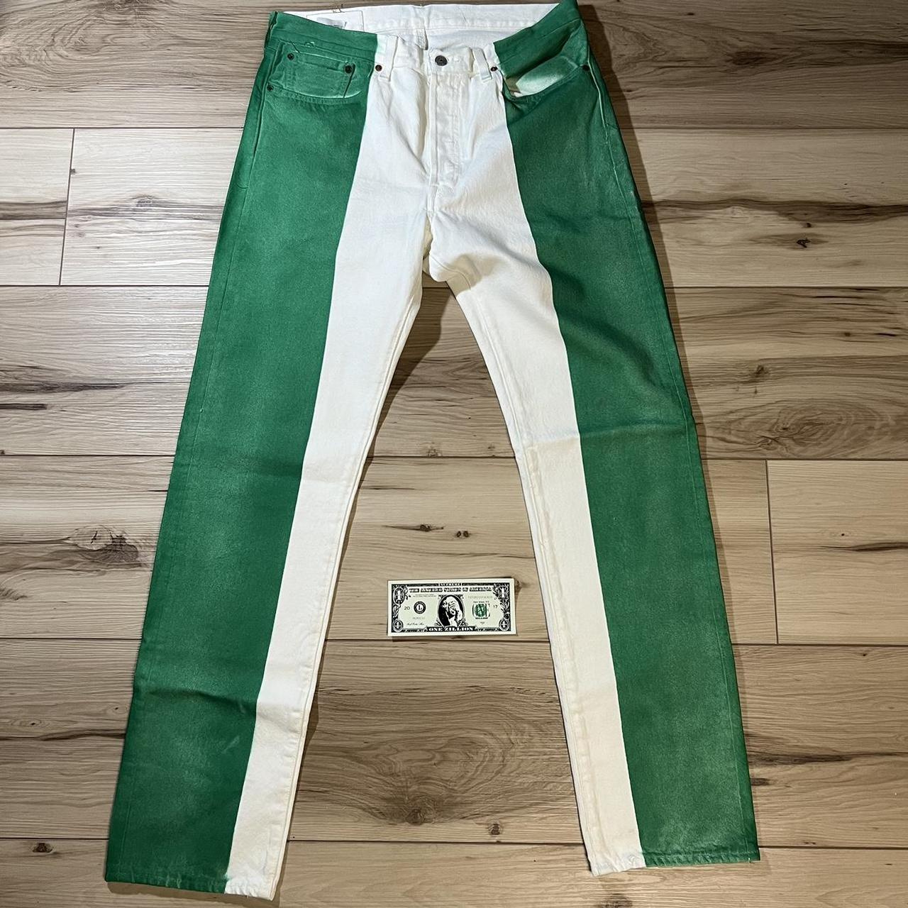 Denim Tears Levis 501 Green White Jeans Homecoming... - Depop