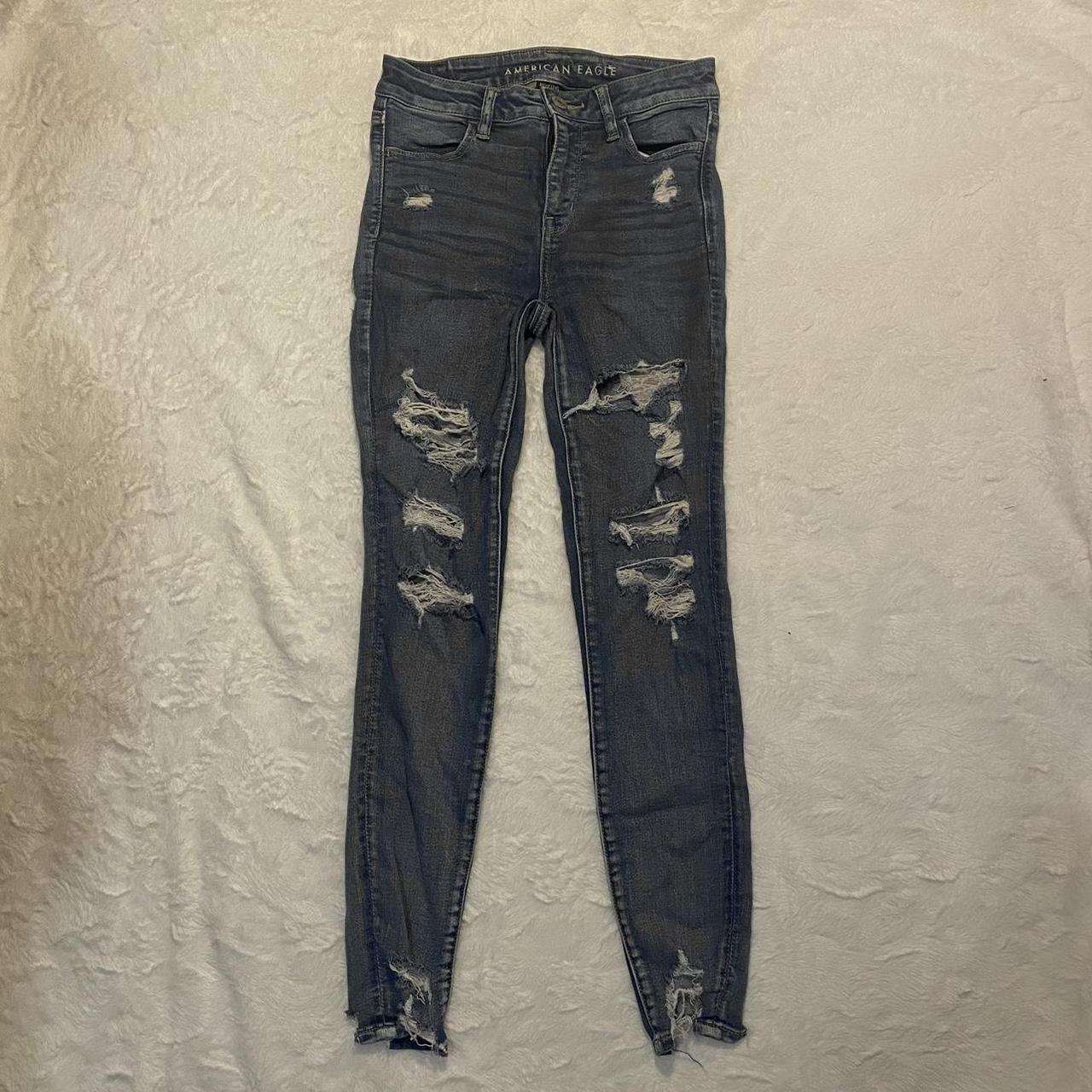 American Eagle / camo print jeans / distressed at - Depop