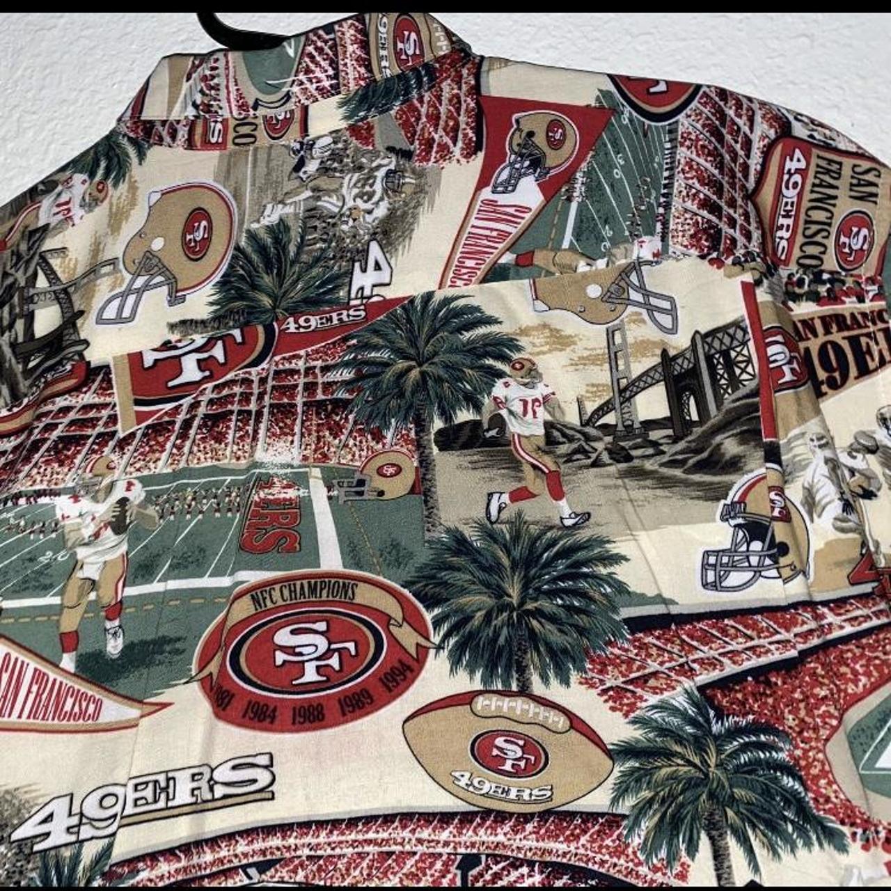 Vintage SF 49ers NFC championship hawaiian button up - Depop