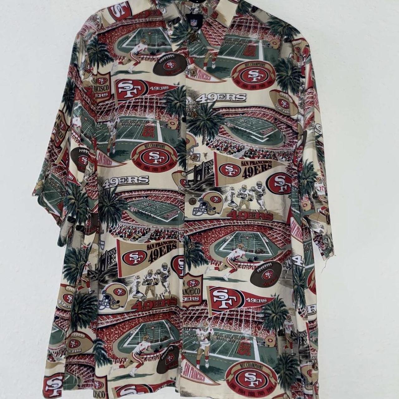 Vintage SF 49ers NFC championship hawaiian button up - Depop