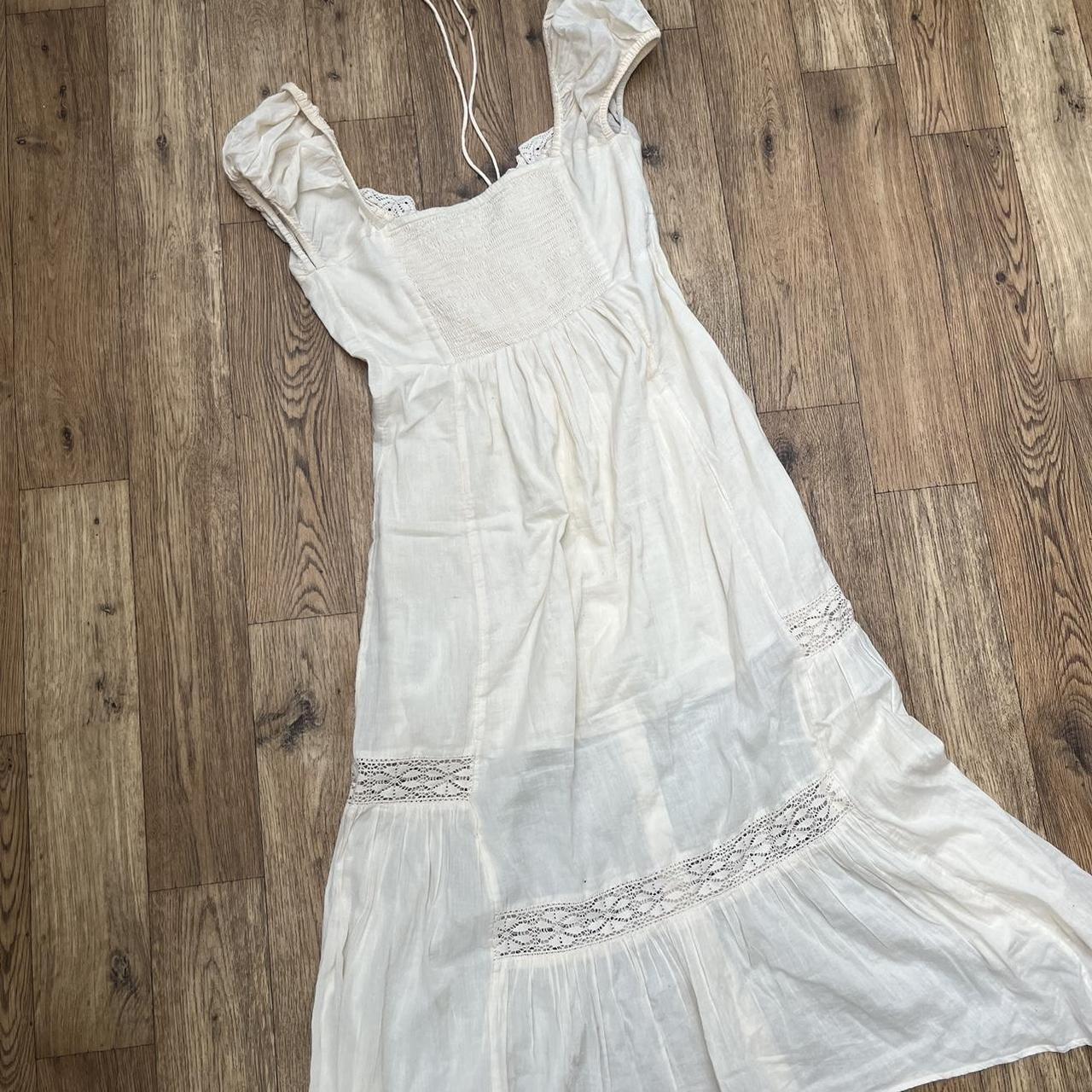 urban outfitters midi cream dress! most beautiful... - Depop