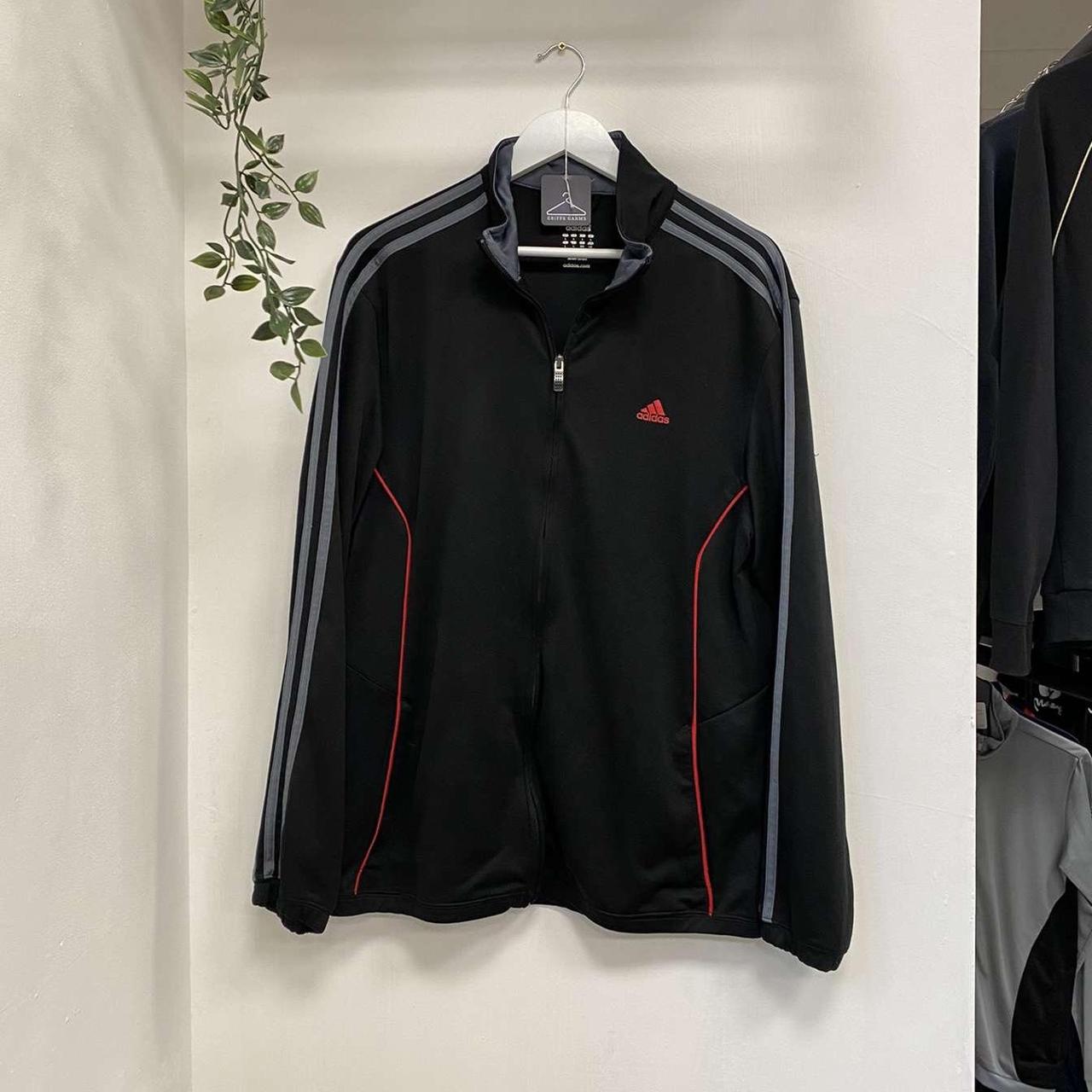 Adidas Men's Red and Black Jacket | Depop