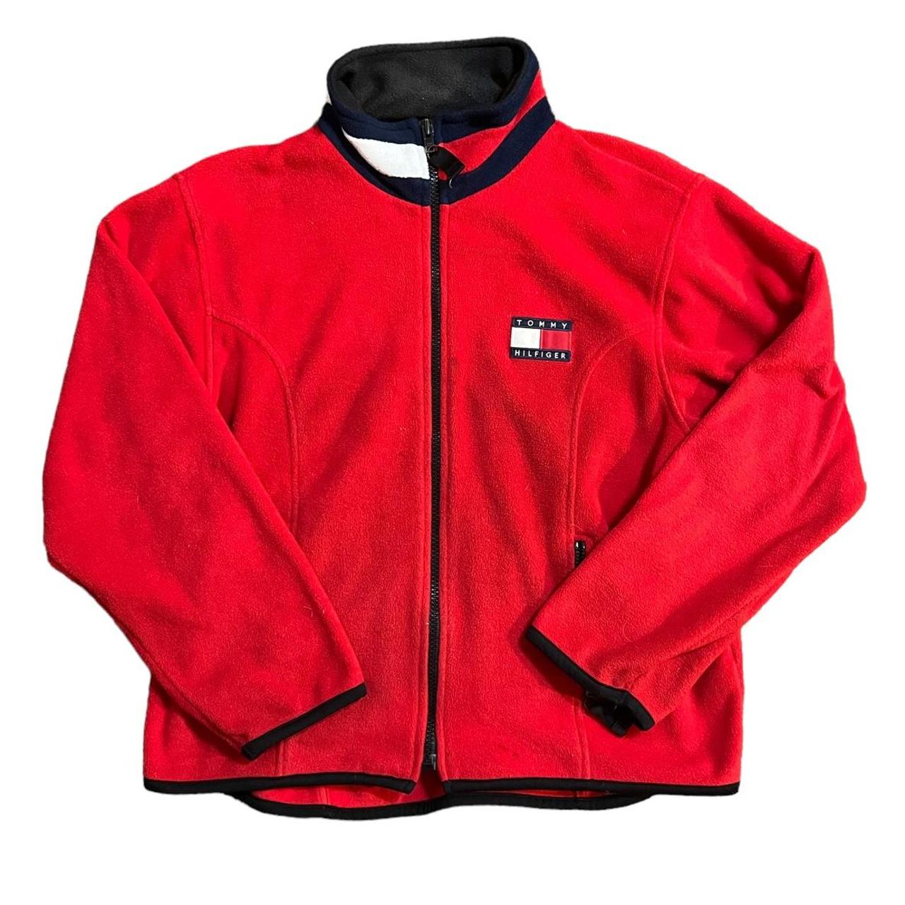 Vintage 1990s Tommy Hilfiger zip up fleece Sz... - Depop