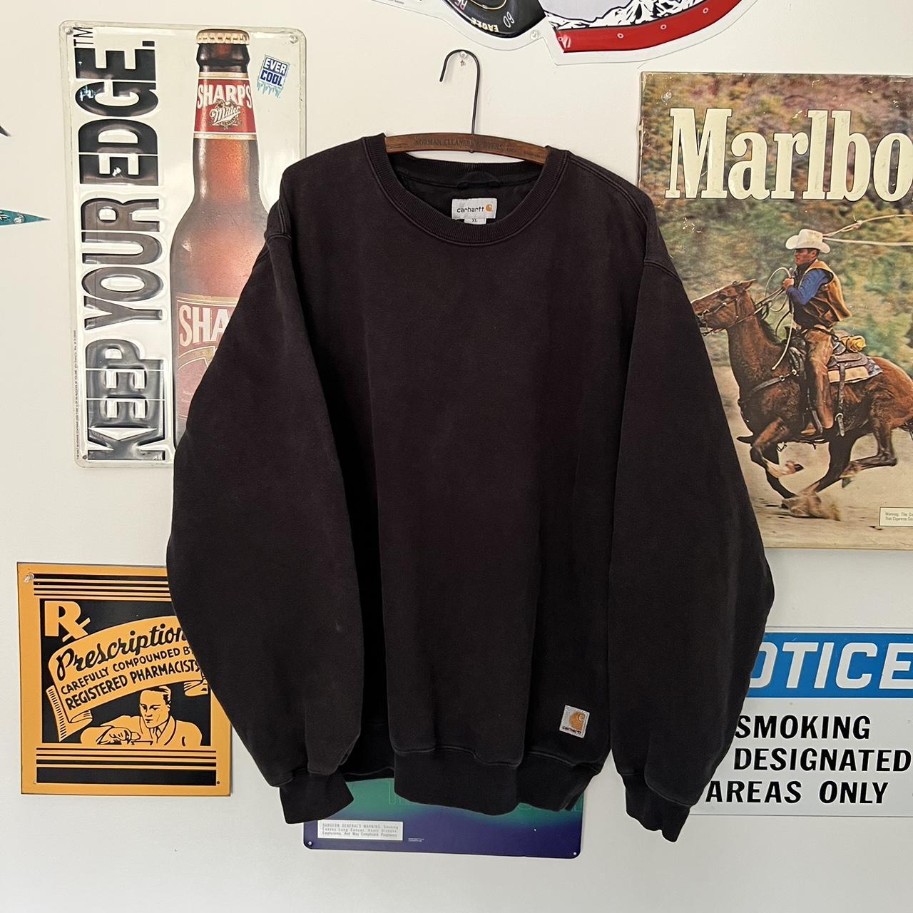 Carhartt Men's Black Sweatshirt Depop