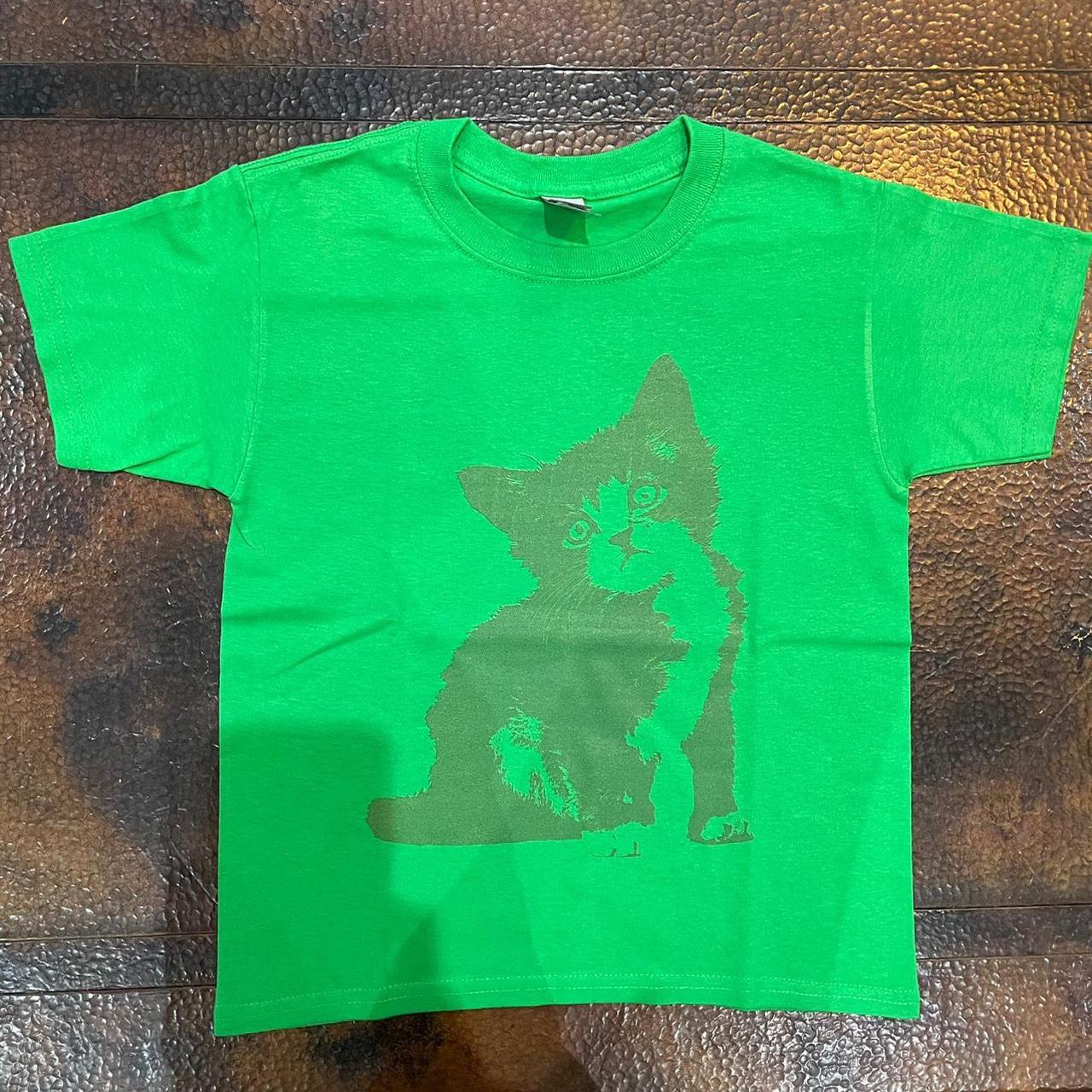 Graphic design baby tee kitty kat cat cute Y2K 2000s... - Depop