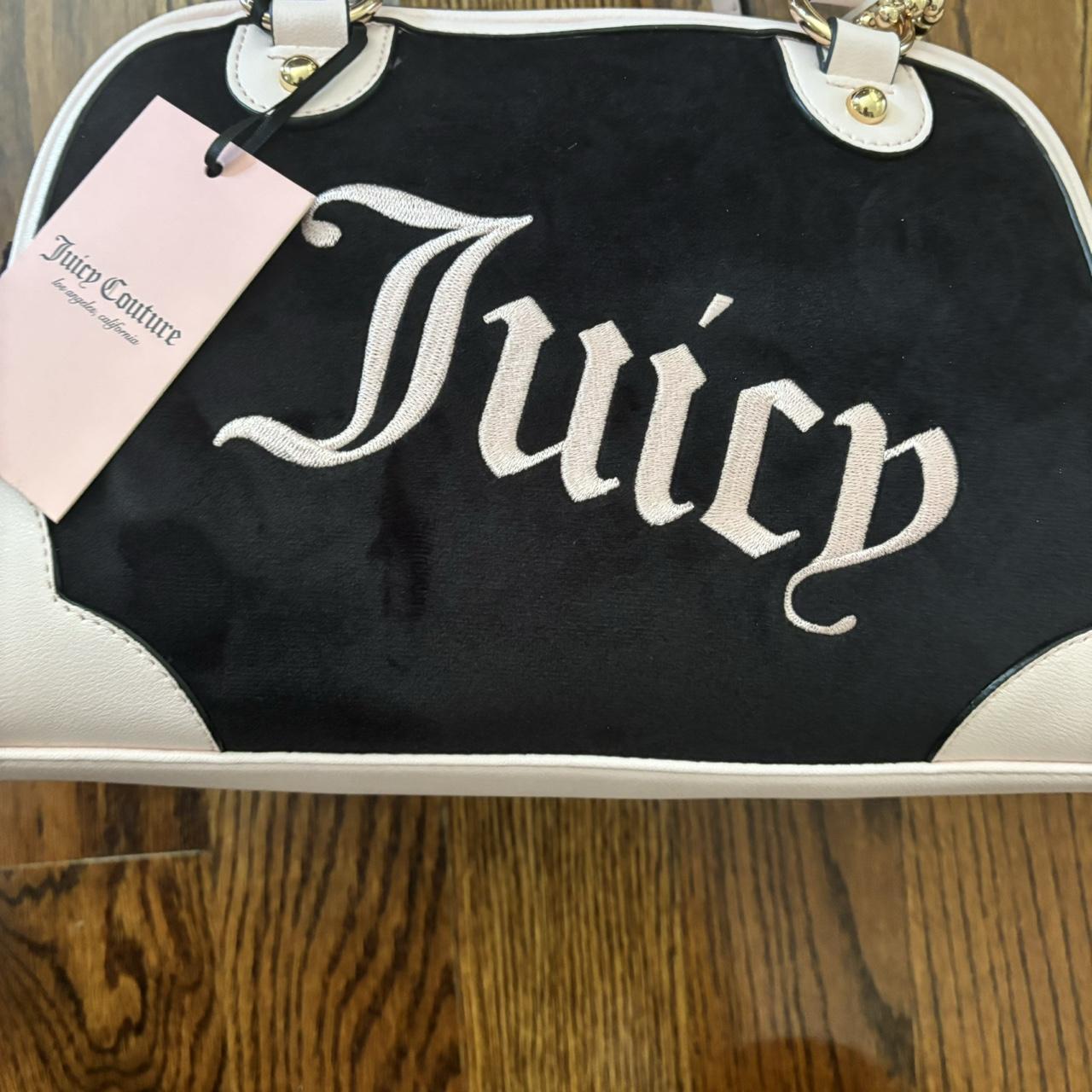 Juicy Couture Bowler Bag black and pink colors y2k... Depop