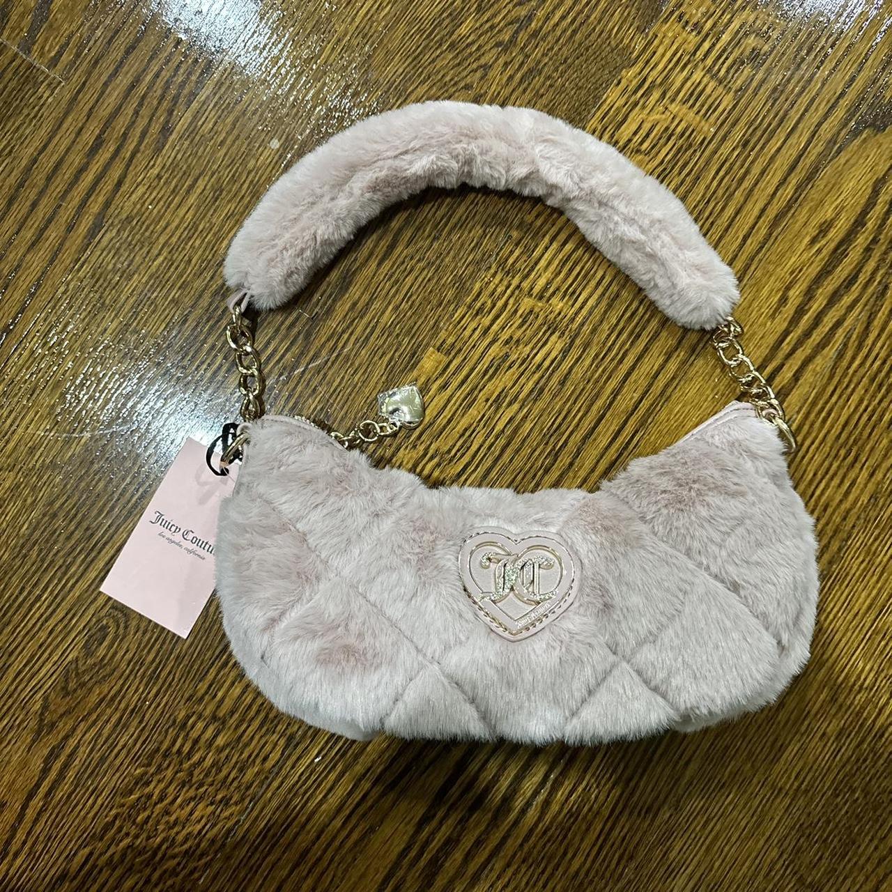 Juicy couture faux fur purses with heart in the