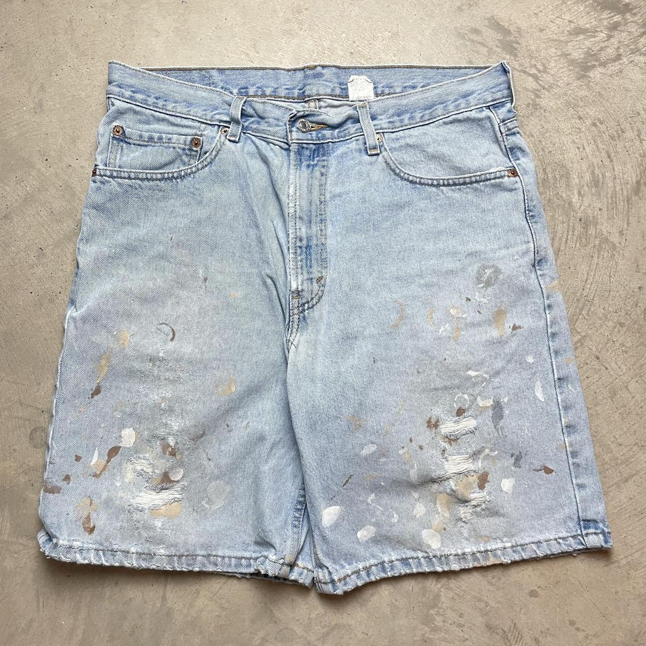 Vintage outlet paint splattered jorts shorts