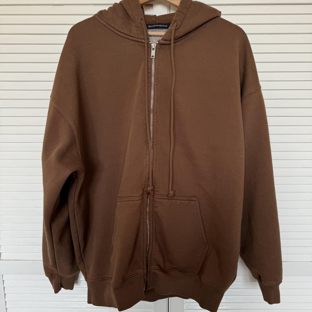 Oversized Hoodie Jacket Brandy Melville Brown Carla Hoodie