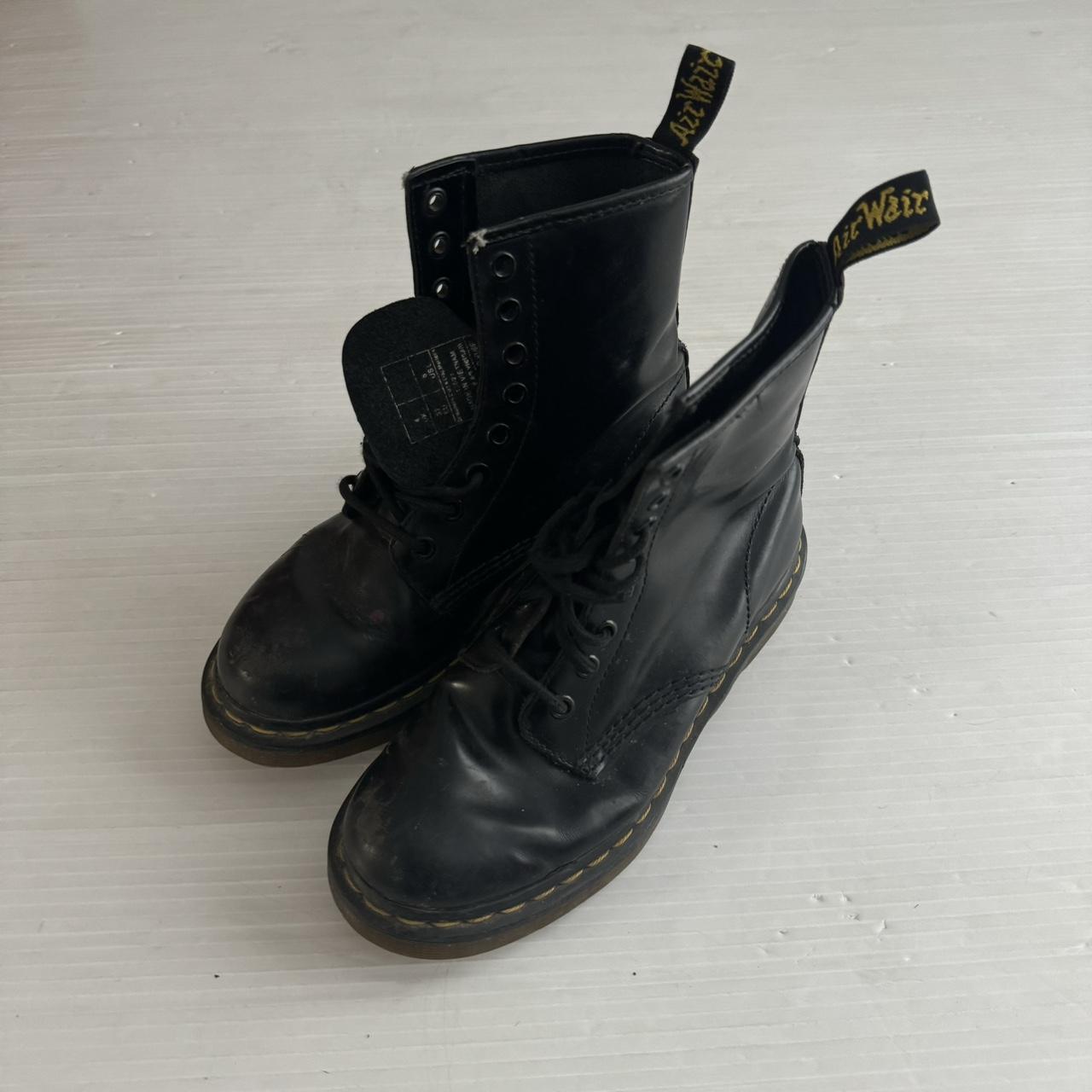 Doc Martens The original Black Boots Combat Leather... - Depop