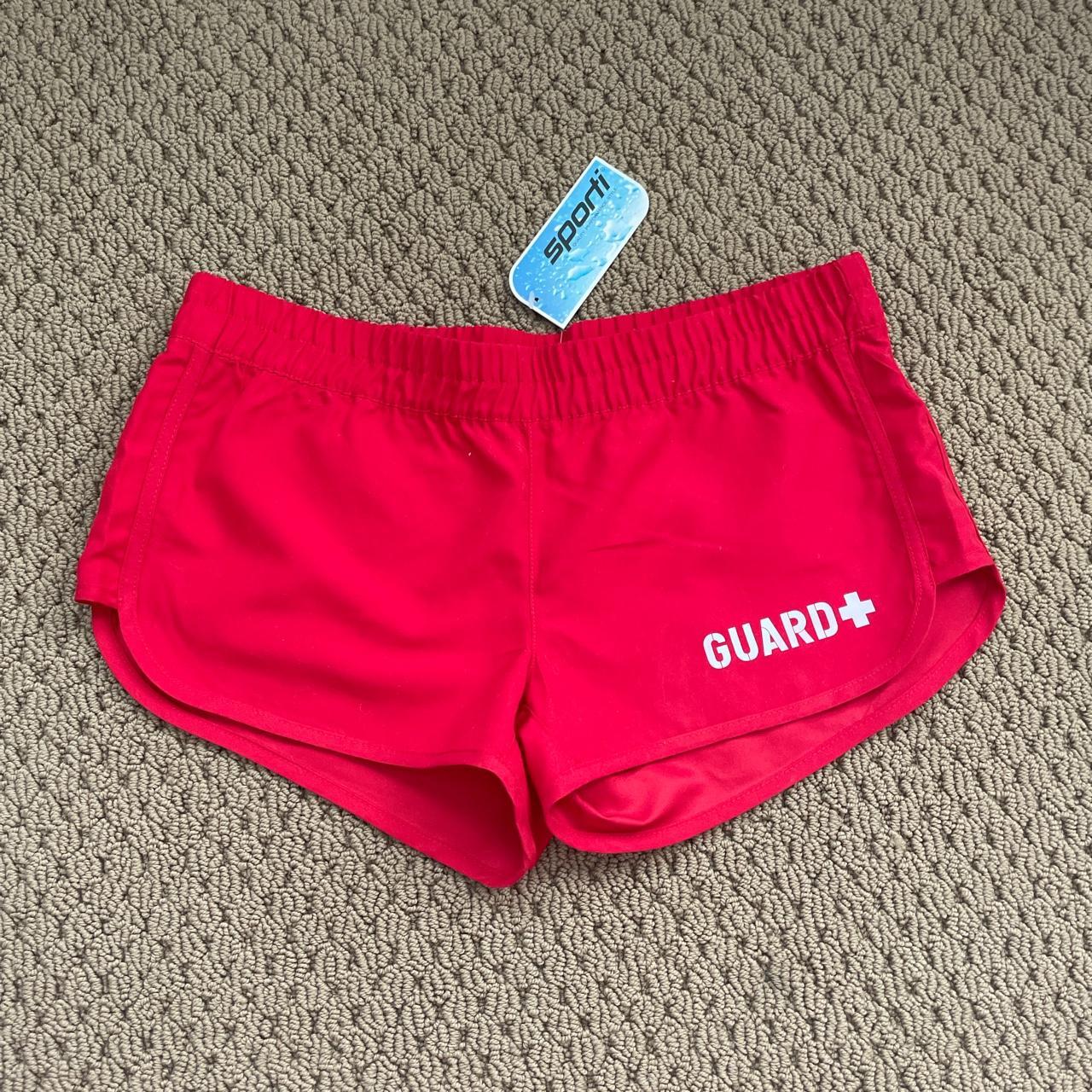 Red lifeguard hot sale shorts womens