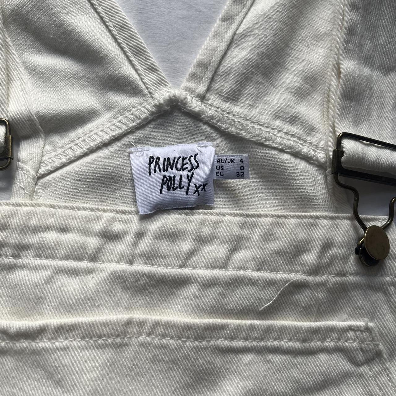 princess polly white denim overall shorts Depop