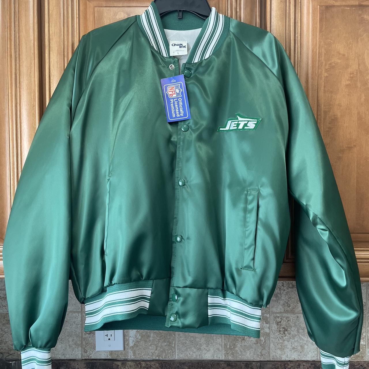 Vintage 80s NY Jets Starter Satin Jacket L NFL Football Green Proline New  York