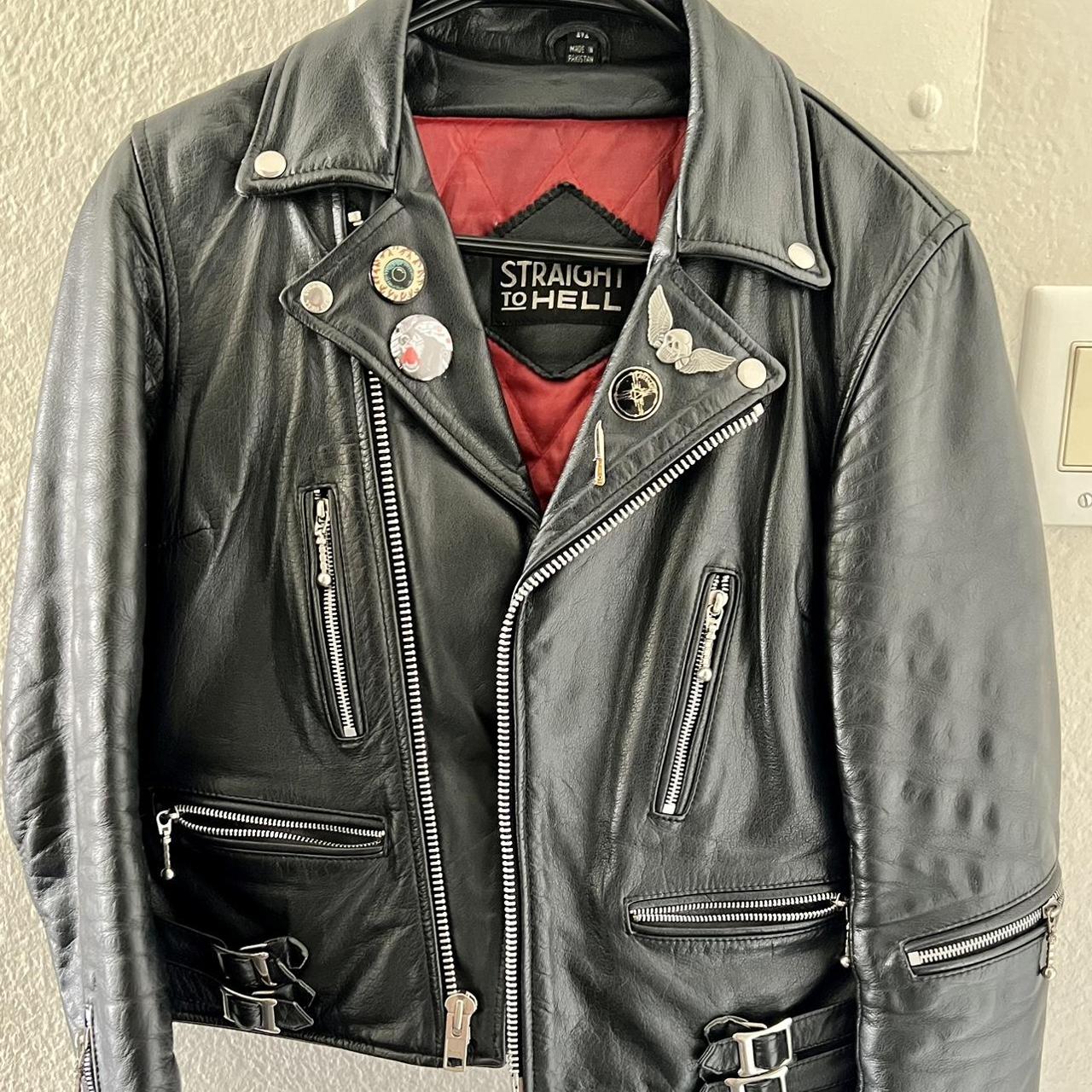Straight To Hell Leather Jacket Size M Defector... - Depop