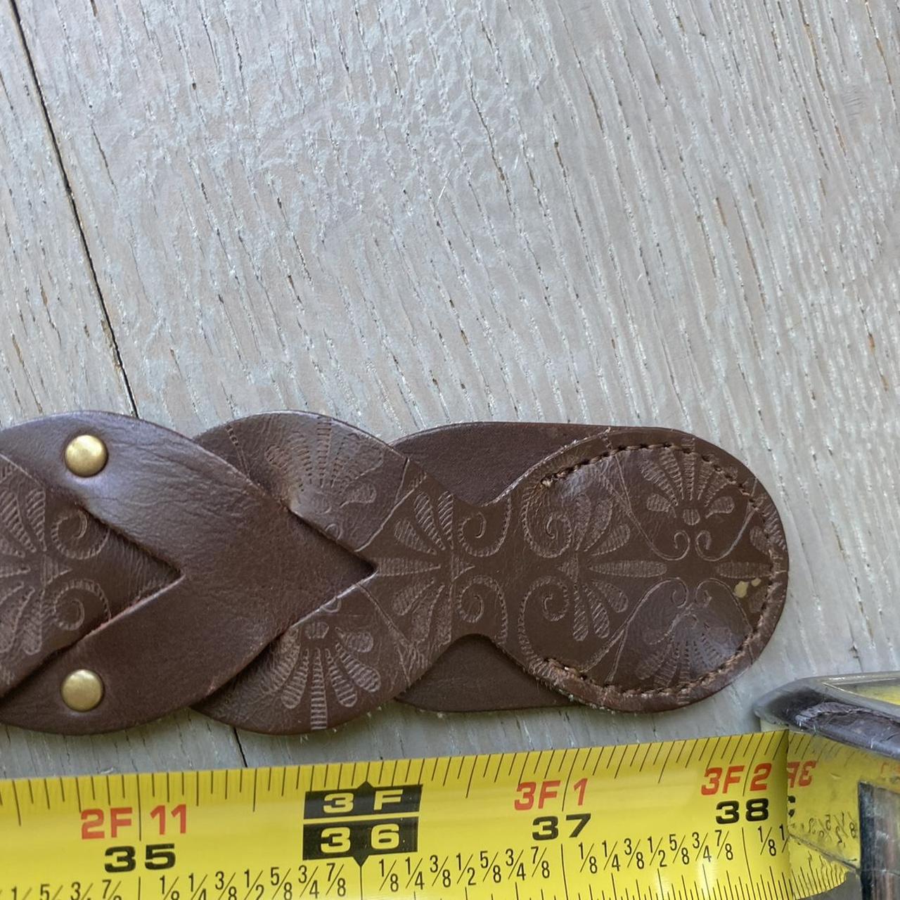 Vintage brown braided belt! Love the embossed... Depop