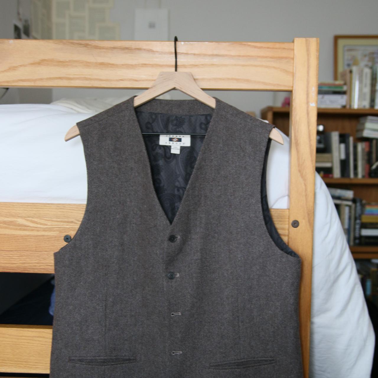 Mens Grey And Brown Waistcoats Vests Depop