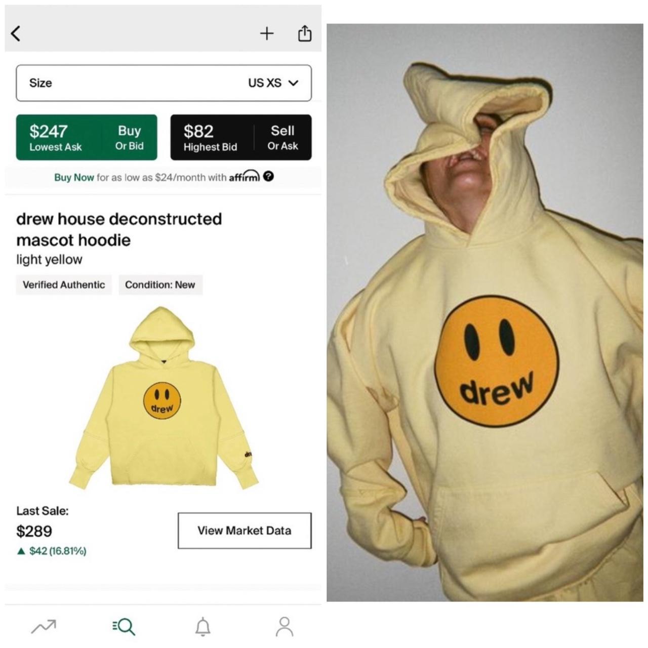 Drew House deconstructed mascot hoodie in light...