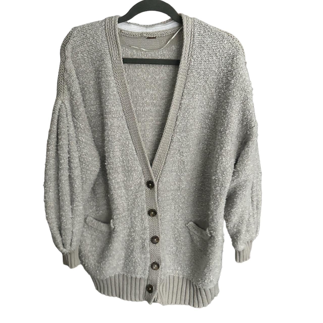 Free People Knit sale Oversized Button Front Sweater Cardigan Wool