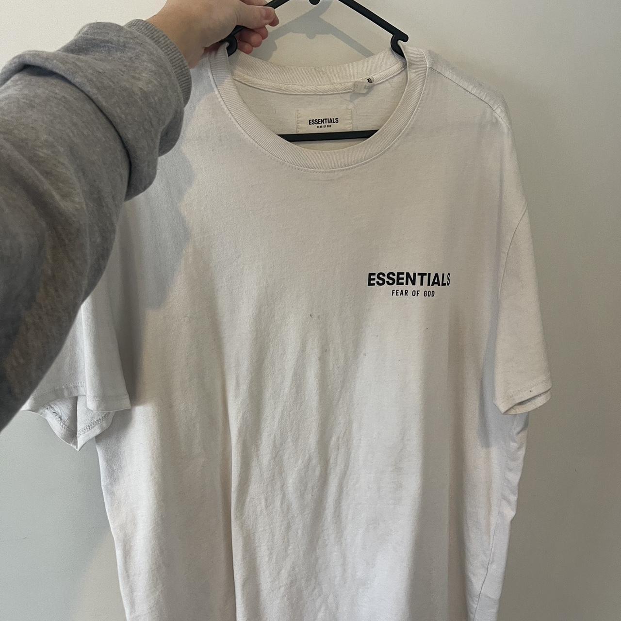 Essentials white tee Size small oversized fit - Depop
